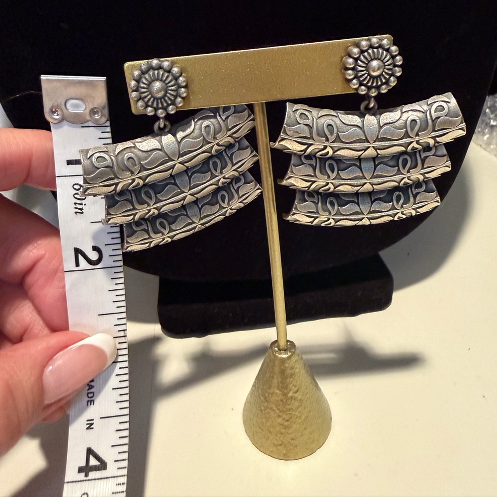 German Hasuli silver Indian Tribal Necklace and earrings - Picture 2 of 7